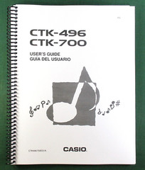 Casio CTK-496 Instruction Manual: 45 Pages Coil Bound & Clear Covers!