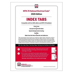 NFPA 70, National Electrical Code (NEC) Self-Adhesive Index Tabs (2026)